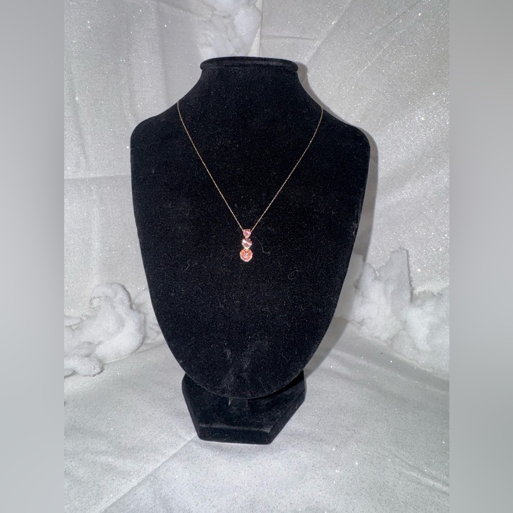 Elegant Multicolor Gemstone with 18 inch 10K Necklace